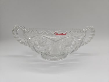 American Brilliant Cut Glass Bowl with Handles
