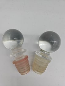 Two Glass Bottle Stoppers