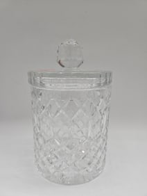 Cut Crystal Jar with Lid, 8in H