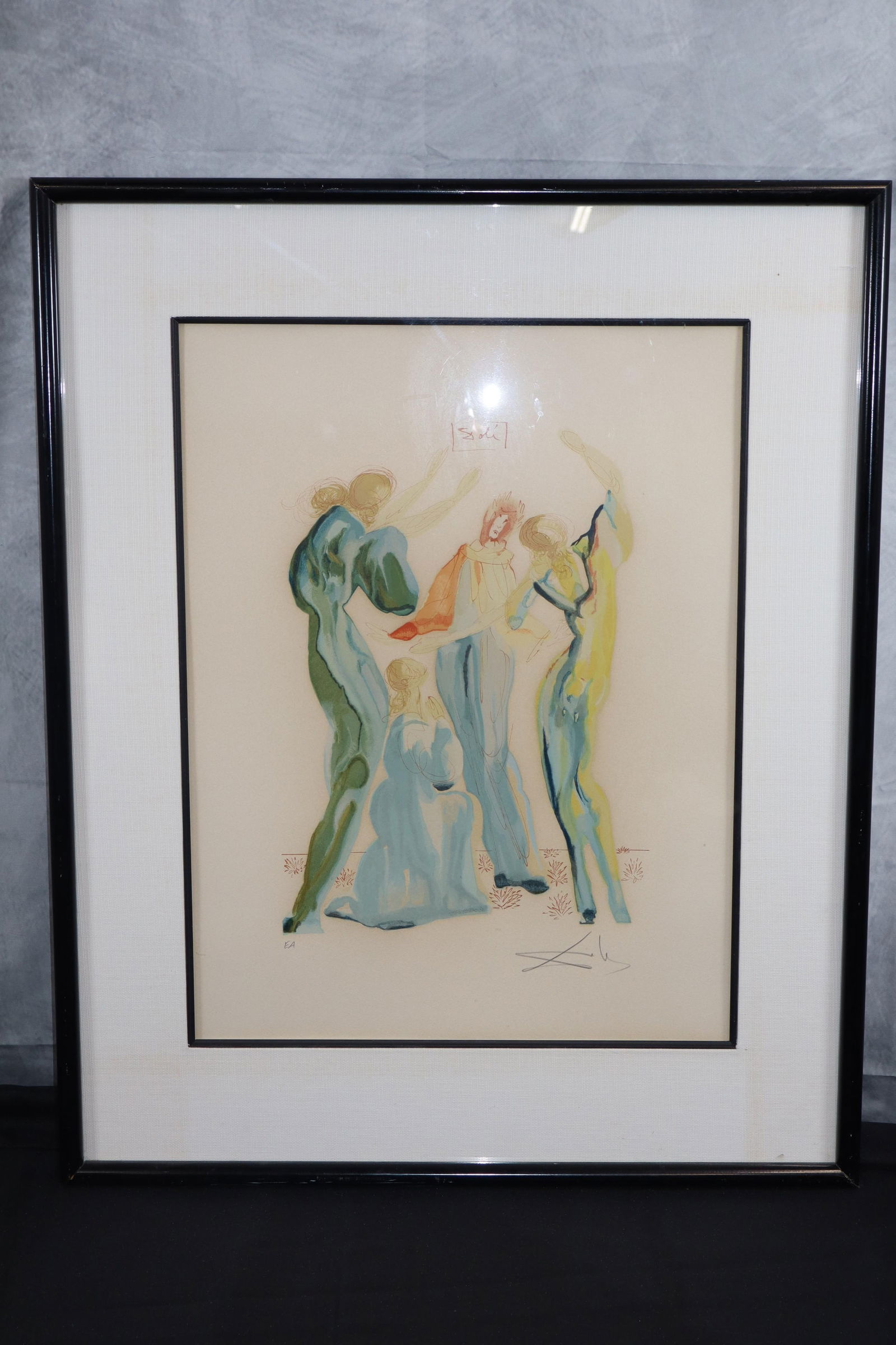 "La Danse" by Salvador Dali(Spain, 1904-1989) Lithograph:  Limited edition artist proof by Salvador dali titled "La Danse". Pencil signed on the bottom right and marked E.A. on the bottom left for artist proof. Medium: Lithograph Dimensions: H