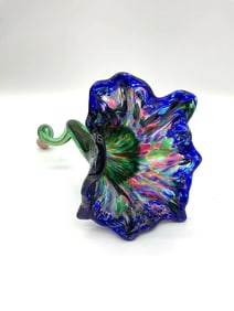 Hand-Blown Art Glass Trumpet Flower Sculpture
