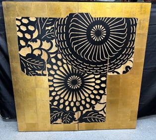 Pair of Decorative Gold Kimono Panels