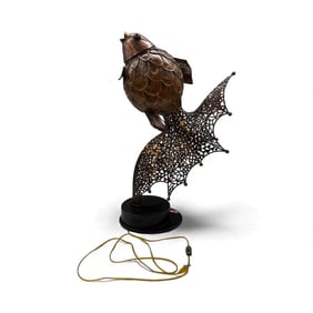 Whimsical Metal Fish Table Lamp