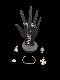 Sterling Silver Jewelry Assortment – Rings, Pendants, Necklace & Bracelet