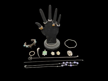 Large Mixed Jewelry Lot – Sterling, Costume & Gemstone Pieces