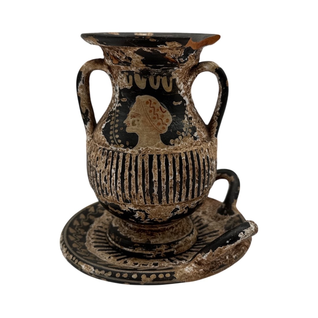 Apulian Greek Gnathian Red-Figure  Pelike with Saucer, South Italian, 4th Century B.C. (1 of 5)
