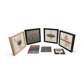 Set of 4 Acrylic and Resin Paintings by Bernard Dreyfus (French, 1940–2019) with Four Artist Books