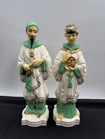 Pair of Vintage Ceramic Asian Figurines