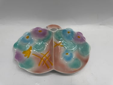 Avoberg Ware England Hand Painted Divided Dish