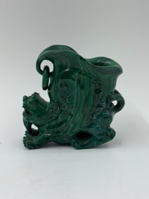 Malachite Carved Dragon Sculpture