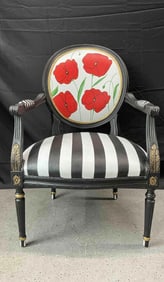 MacKenzie-Childs-Inspired Hand-Painted Poppy Accent Chair