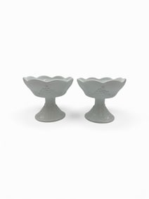 Pair of Milk Glass Compotes