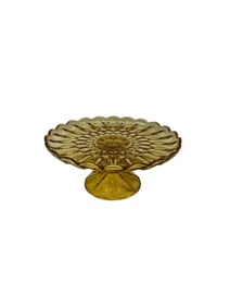 Vintage Amber Glass Cake Stand