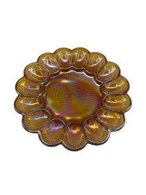 Carnival Glass Egg Dish, 11 in Diameter