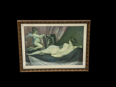 After Titian, Venus with Cupid and Mirror, Print