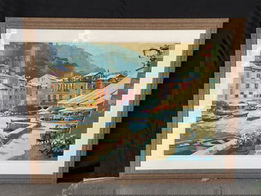 Howard Behrens "Portofino Light" Lithograph, Framed w COA