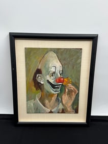 Abstract Portrait Oil Painting, Framed