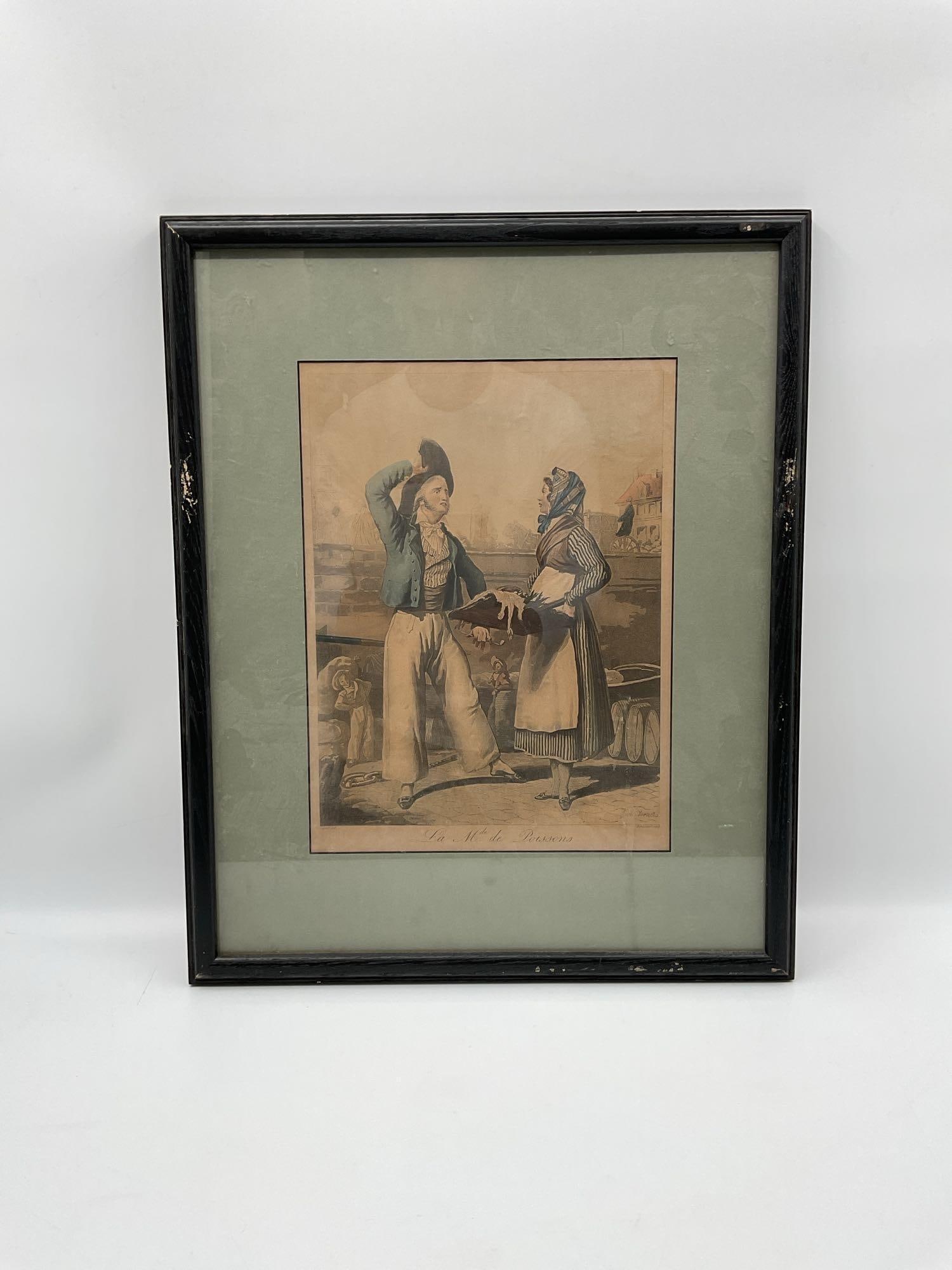 "The Fish Merchant" by Carle Vernet (France, 1758-1836) Lithograph (1 of 3)