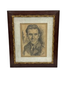 WW2 Era Charcoal Soldier Portrait