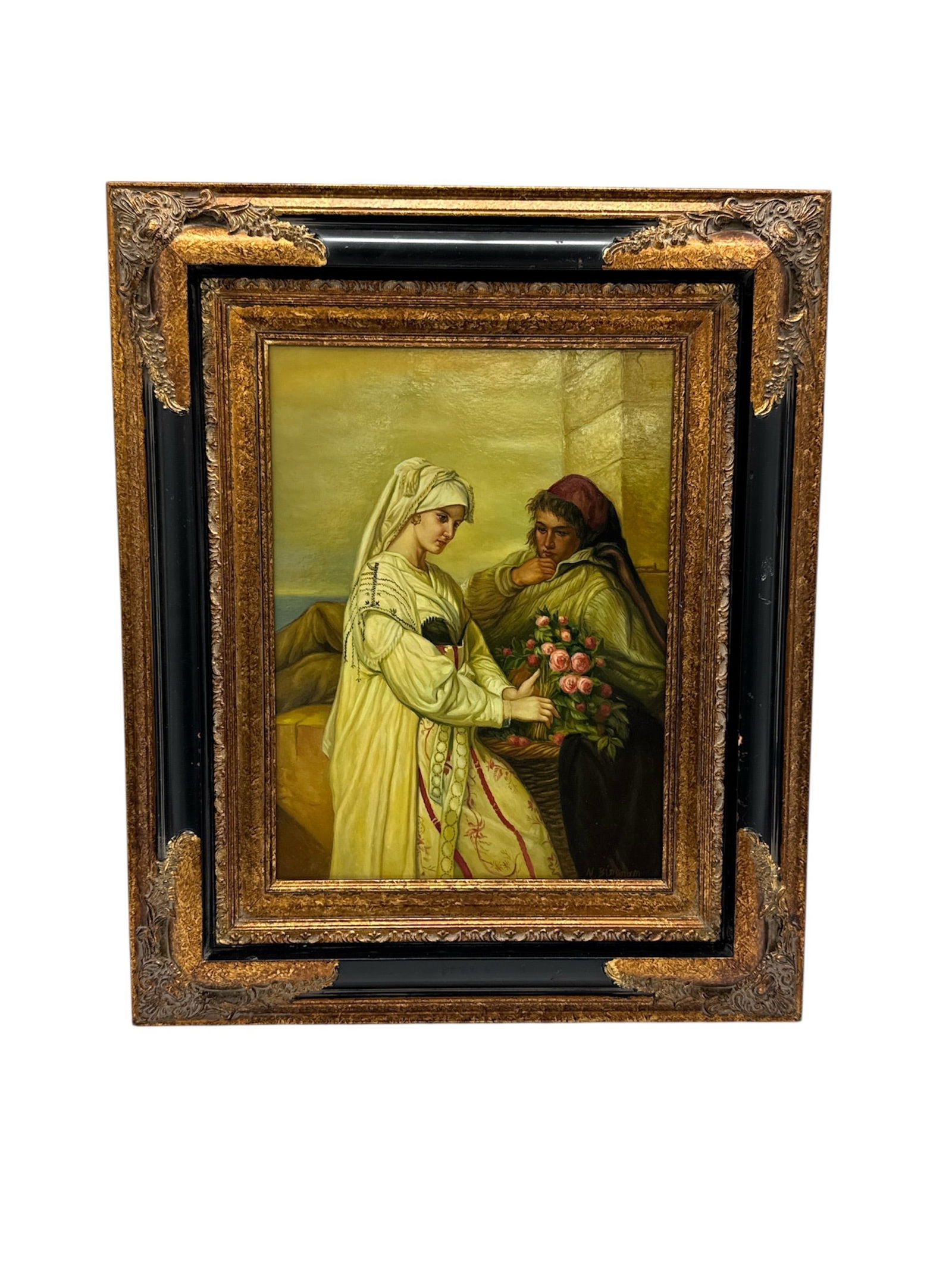 "The Rose Vendor" by N. Henry Bingham (American, b.1939) Metal Plaque (1 of 4)