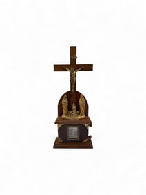 Religious Crucifix Tabletop Shrine
