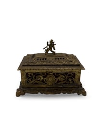Antique Bronze Jewel Casket