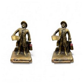 Pair of Antique bronze figurines bookends