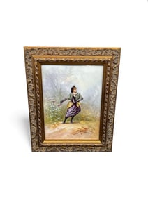 Antique French Limoges Porcelain Plaque Painting