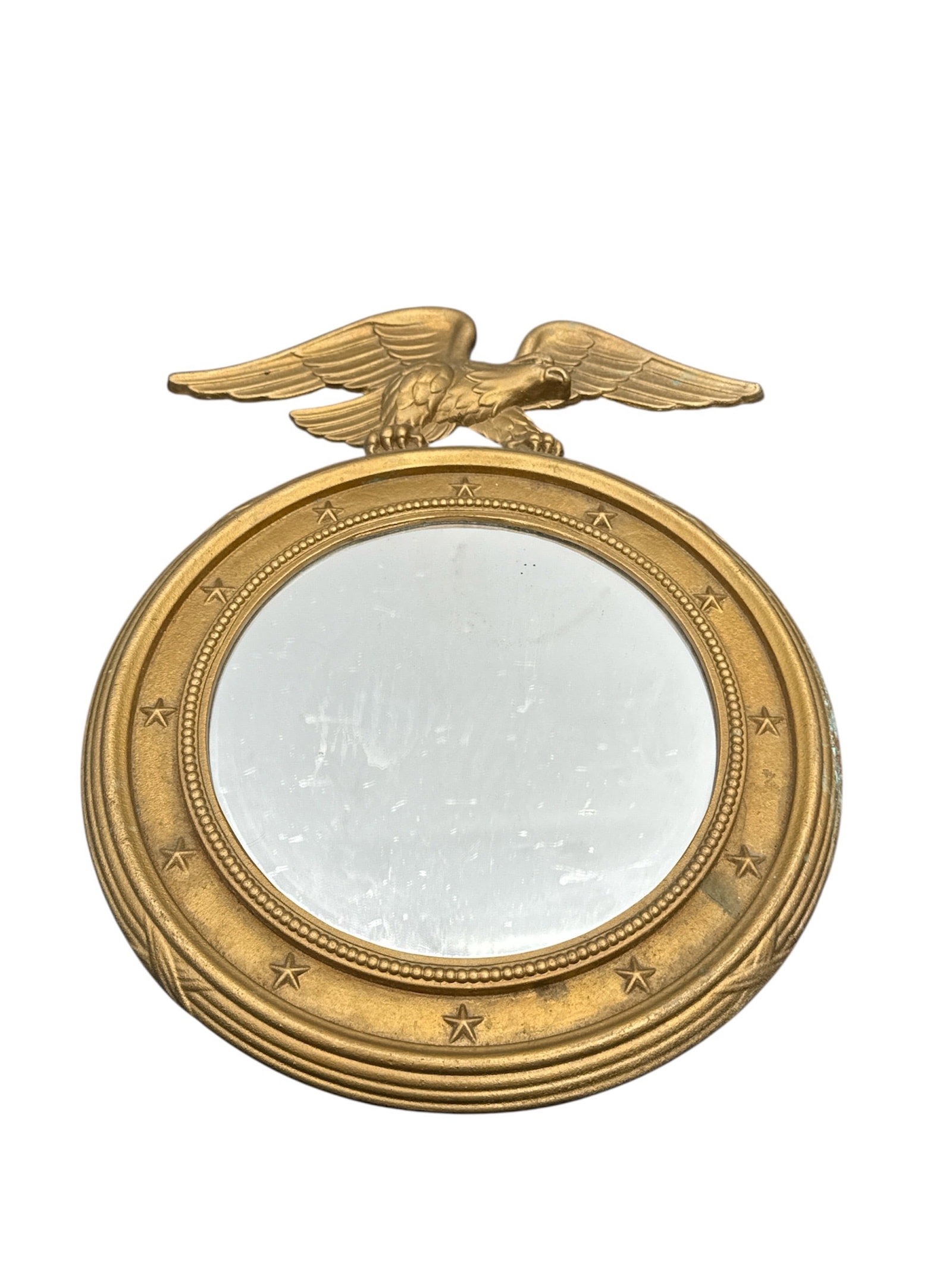 19th Century Antique Regency Style Convex Mirror with Eagle Crest (1 of 3)