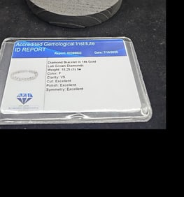 Lab-Grown Diamond Tennis Bracelet, 14K White Gold, 18.25 ctw