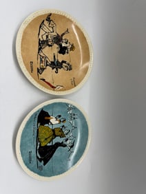 Pair of Norman Rockwell Newell Pottery Plates