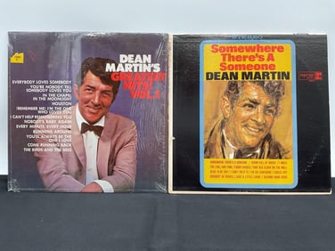 Set of 2 Dean Martin Vinyl LPs – Somewhere There's a Someone and Greatest Hits Vol. 1