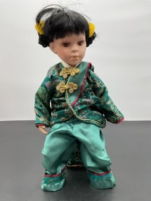 Porcelain Doll in Traditional Chinese Outfit