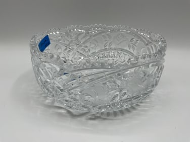 Cut Crystal Bowl with Floral Design