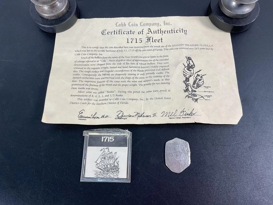 1715 Spanish Fleet Shipwreck Silver Cob Coin – Reign of Felipe V (1 of 4)