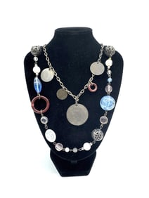 Bohemian Mixed Bead and Disc Statement Necklace