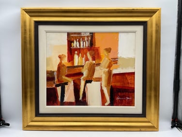 Abstract in Warm Tones by Adriana Naveh (Argentina ,b. 1963) Acrylic on Board