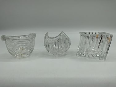 Trio of Vintage Glass Open Salt Cellars