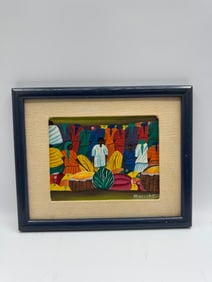 Brucely B. Aime Haitian Market Scene Painting