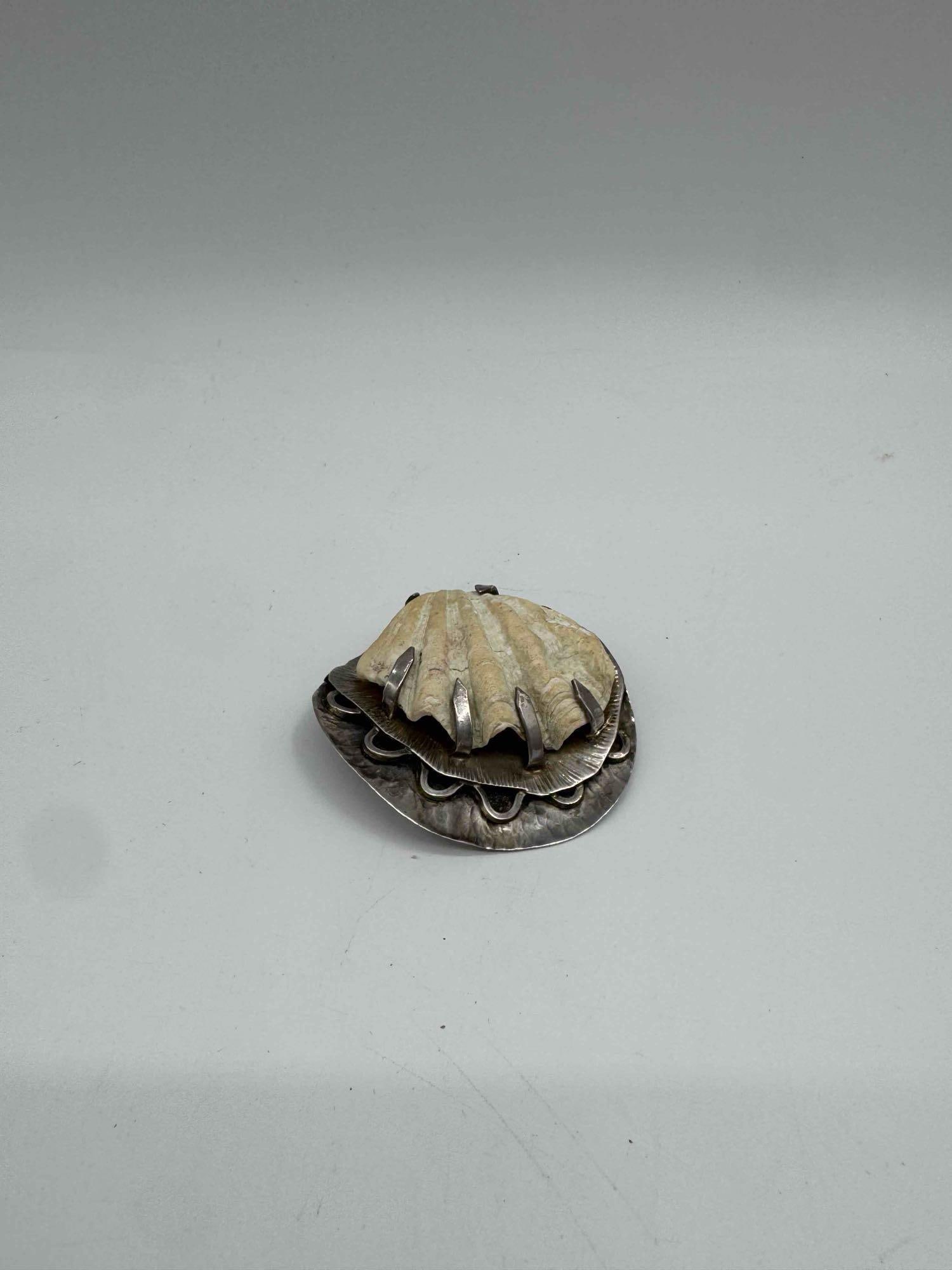 Vintage Sterling Silver & Shell Brooch (1 of 3)