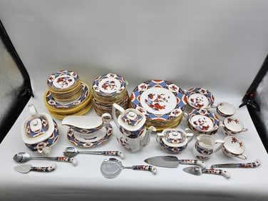 Spode "Shima"  Dinner and Tea Set English Porcelain with Serving Platters
