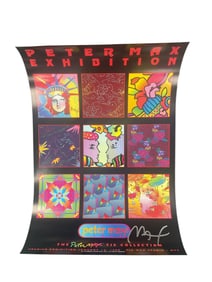 Peter Max Exhibition Poster HAND SIGNED w/ Papers