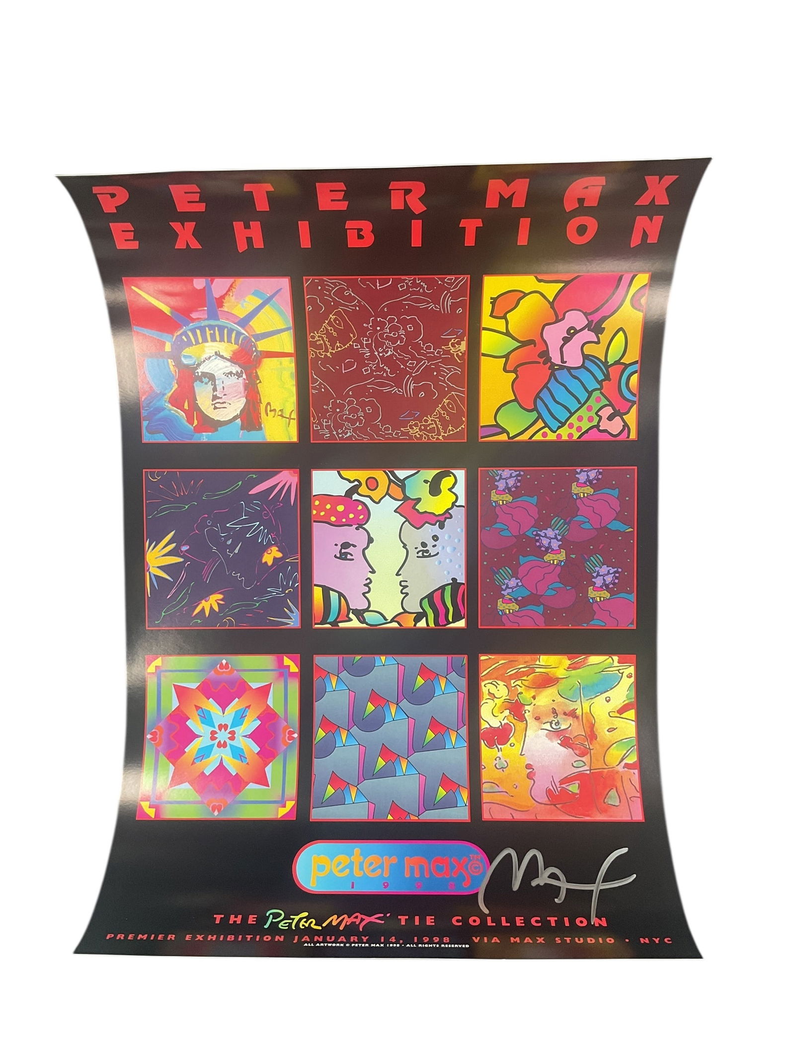 Peter Max Exhibition Poster HAND SIGNED w/ Papers (1 of 11)