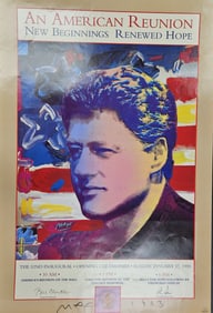 Bill Clinton Inaugural, An American Reunion II by Peter Max w/ Docs