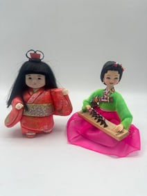 Set of Two Traditional Asian Dolls