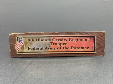 8th Illinois Cavalry Regiment Trooper Commemorative Plaque