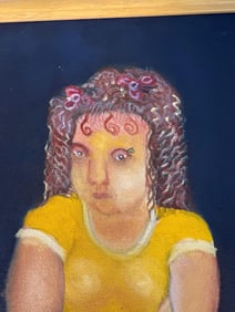 "Seated Girl in Yellow" by Miguel Mansanet(Spain) Oil on Canvas