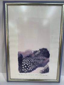 "Lavender Landscape" by Urba (Cuban) Mixed Media