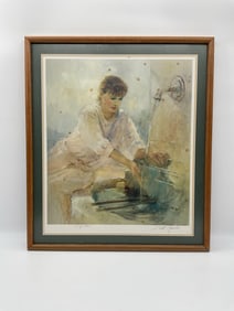 To Cool Down Vintage Lithograph