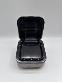 Mid-Century Modern Chrome & Black Tabletop Cigar Ashtray